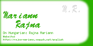 mariann rajna business card